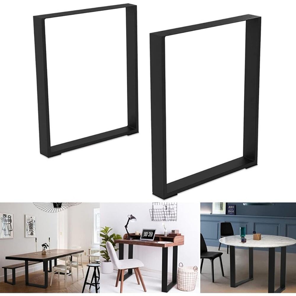 16" Trapezoid Metal Table Legs, Heavy Duty Bench Desk Base Coffee Table Legs